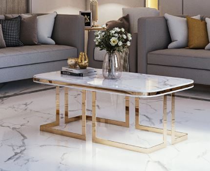 Stylish Round Table MDF Top Metal Table for Living Room | MST-0129