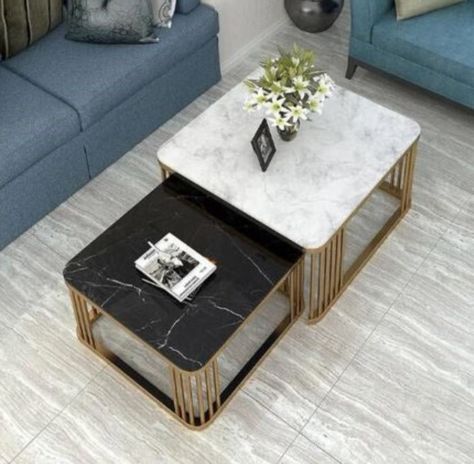 Luxury Nesting Center Table With Chrome Finish