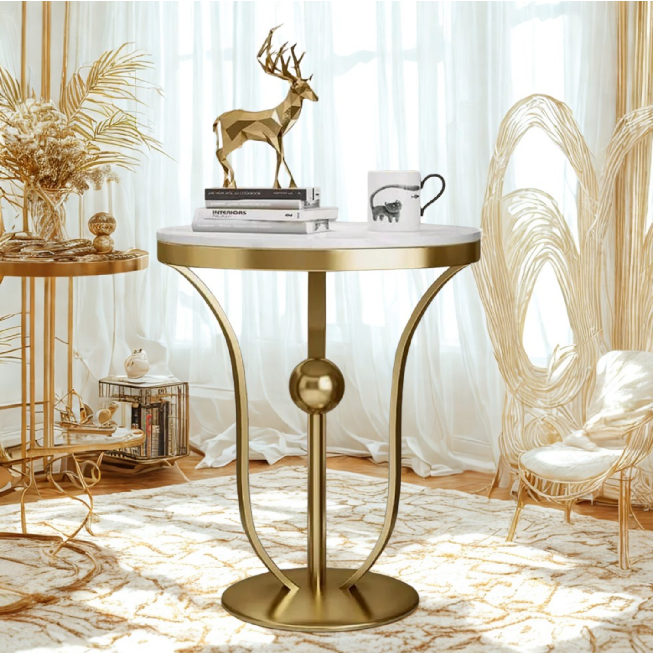 Round End/Side Metal Table with MDF Top | MST-0112