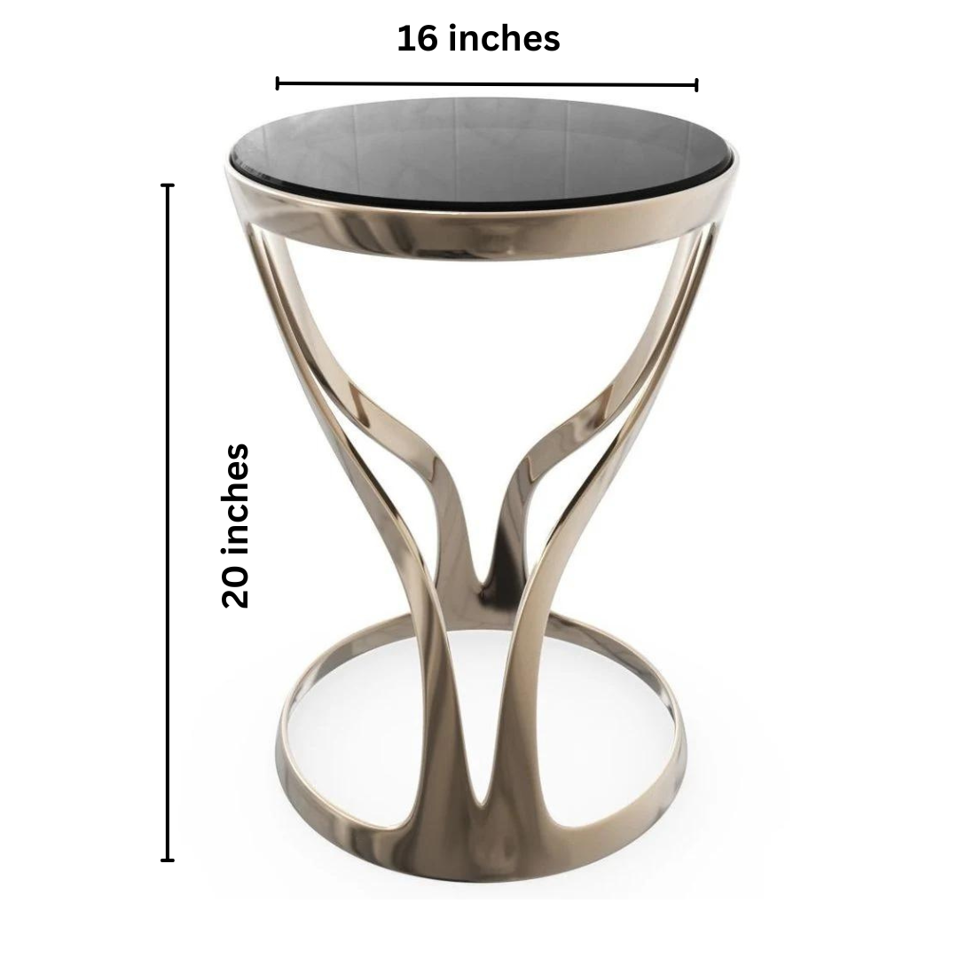 Stainless Steel Luxury Style Side Table with Chrome Finish