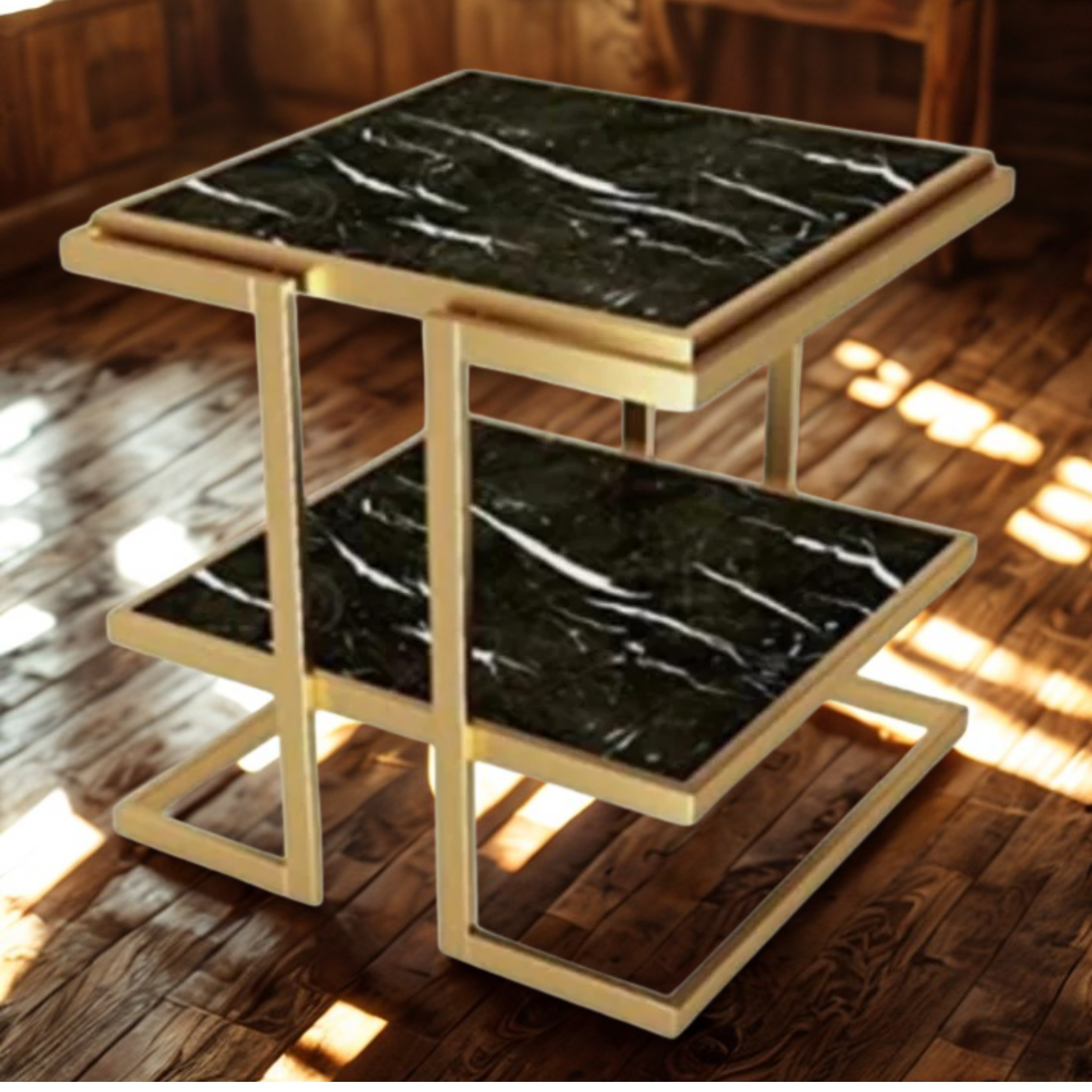 Square 2-Tier Sofa Side Table | MST-0227