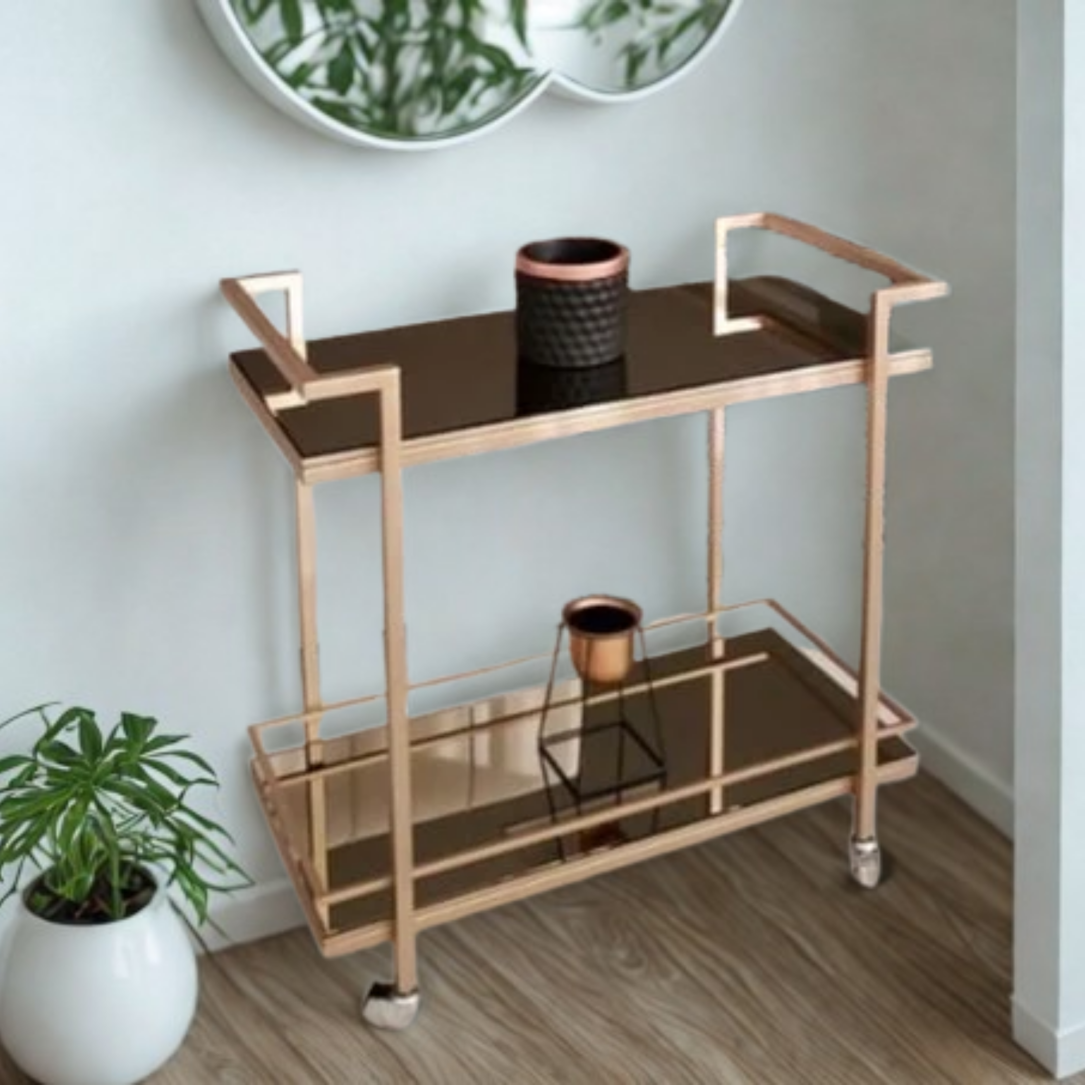 Modern Tea Trolley With Paint Finish MST-0354