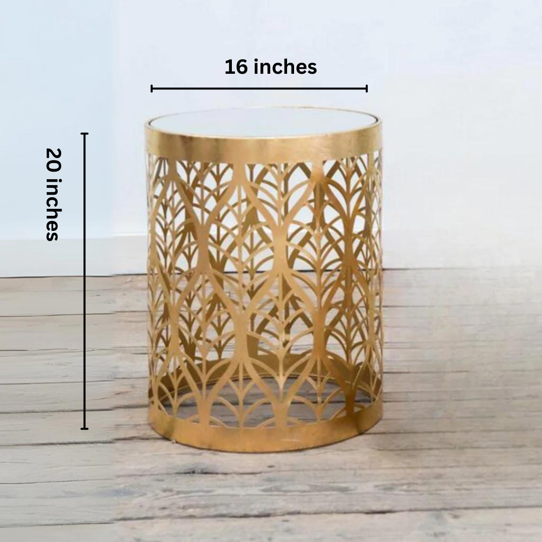 Classic Metal Table Gold Gilt Leaf |  MST-0314