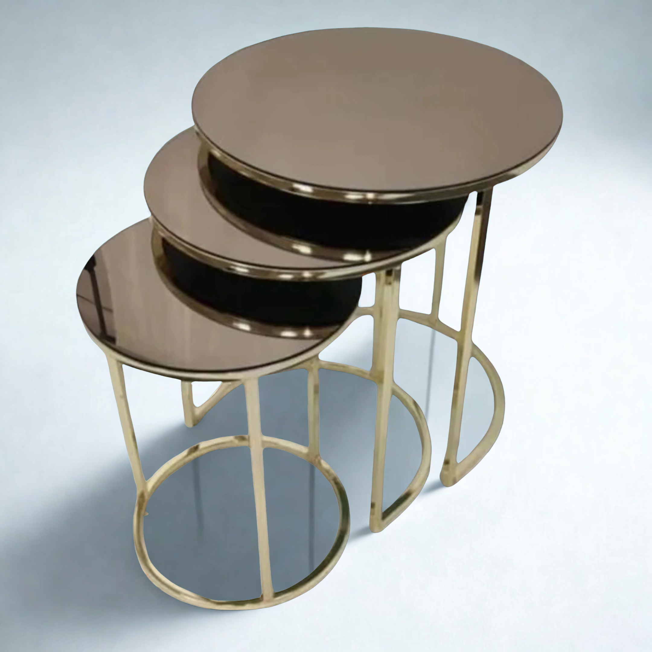 Stainless Steel Nesting Table Set with Chrome Finish| SST