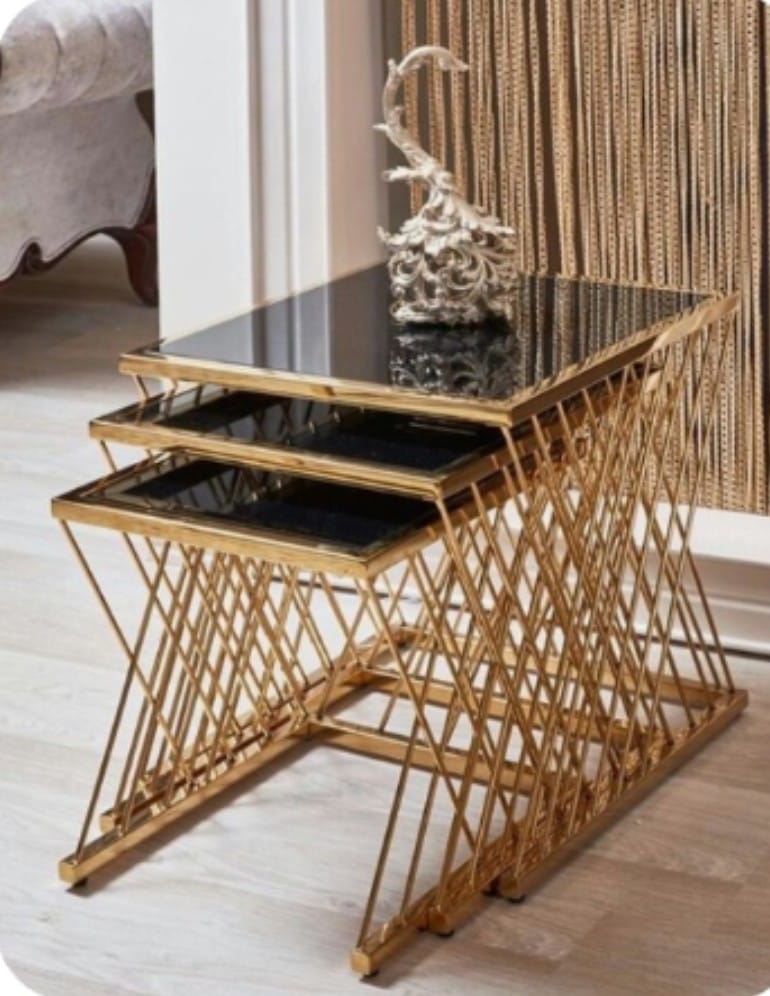 Stylish Nesting Metal Table Set of 3 | MST-0122