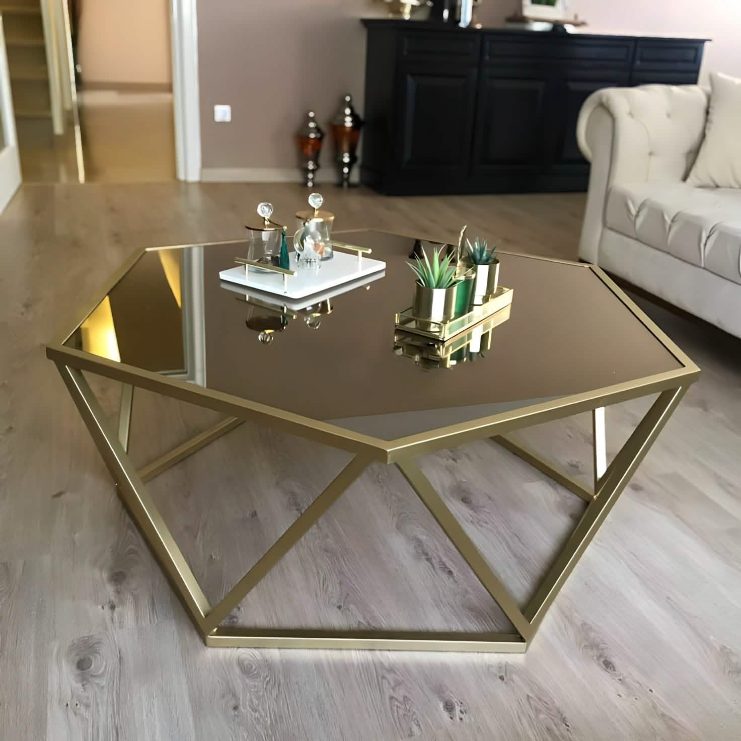 Nordic Coffee Metal Table With MDF Top | MST-0398