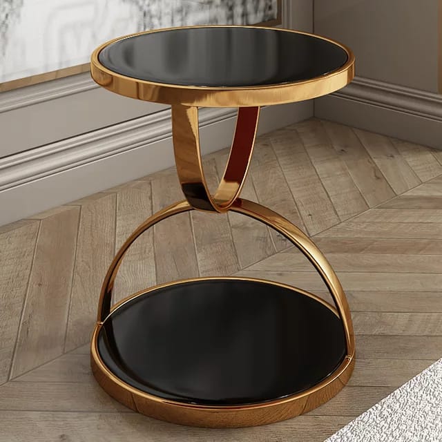 Luxury Style Gold 2-Tier Side Table | MST-0117