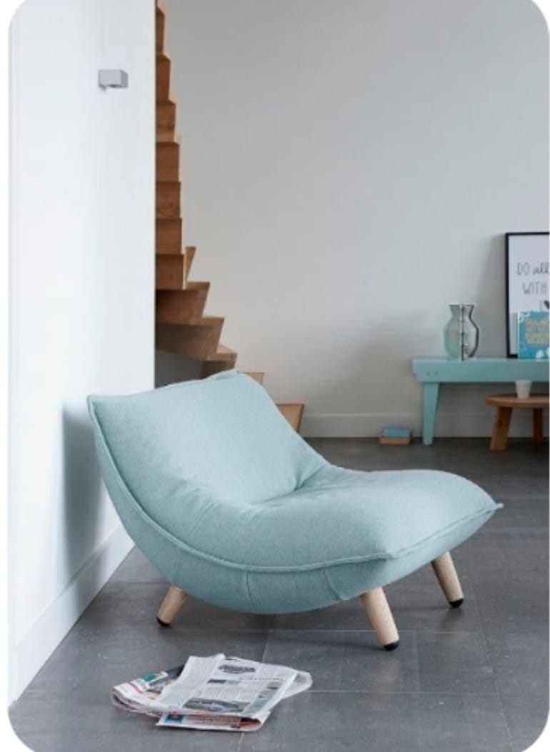 Upholstery Lounge Chair with Wooden Frame Engineered Wood Lounger  (Color - See Green) | WSC-0171
