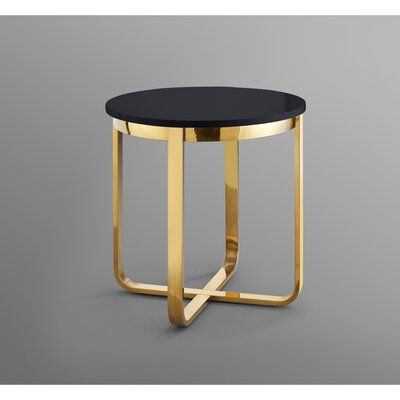 Stainless Steel Everly Quinn Pedestal End Table | SST-0315