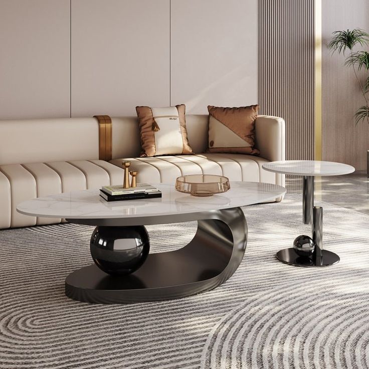 Stainless Steel Modern Light Luxury Coffee Table With Chrome Finish