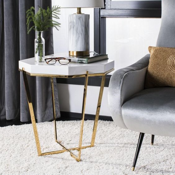 Danna End Table With Chrome Finish |MTC-