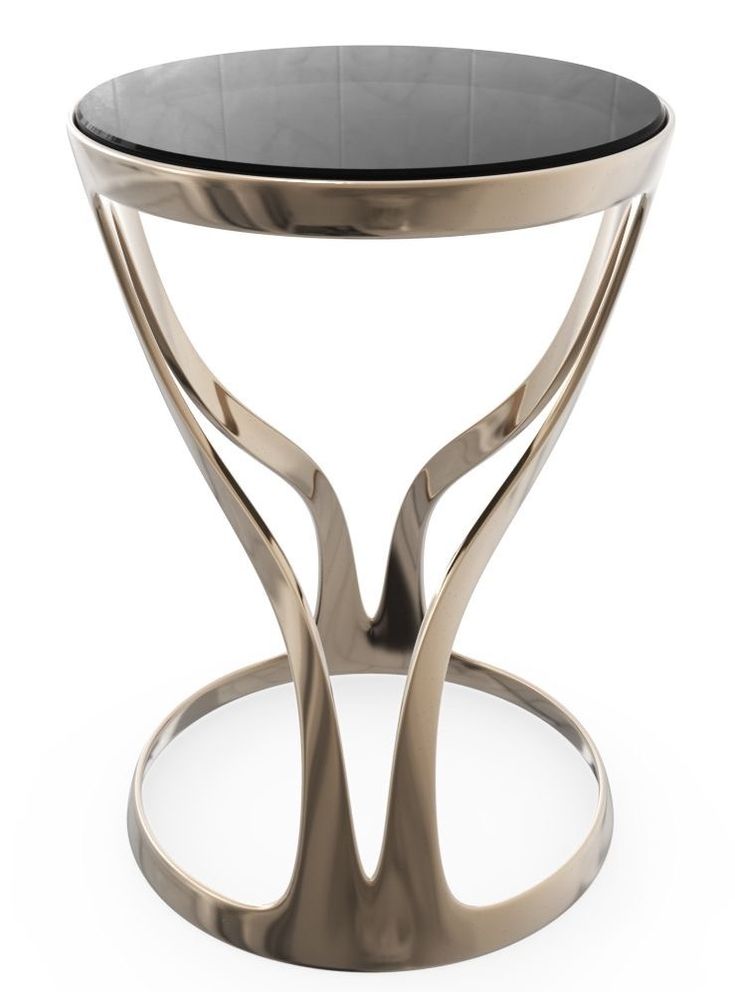 Stainless Steel Luxury Style Side Table with Chrome Finish