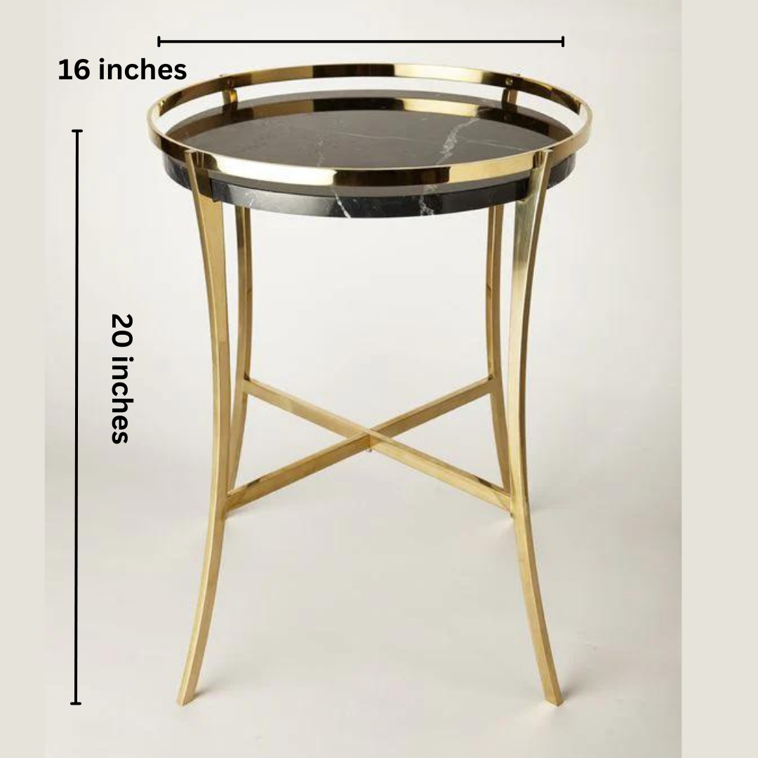 Round Patio End Side Table With Chrome Finish  | MTC-