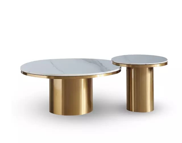 Stainless Steel Nordic Round Coffee Tables With Chrome Finish | SST-5008