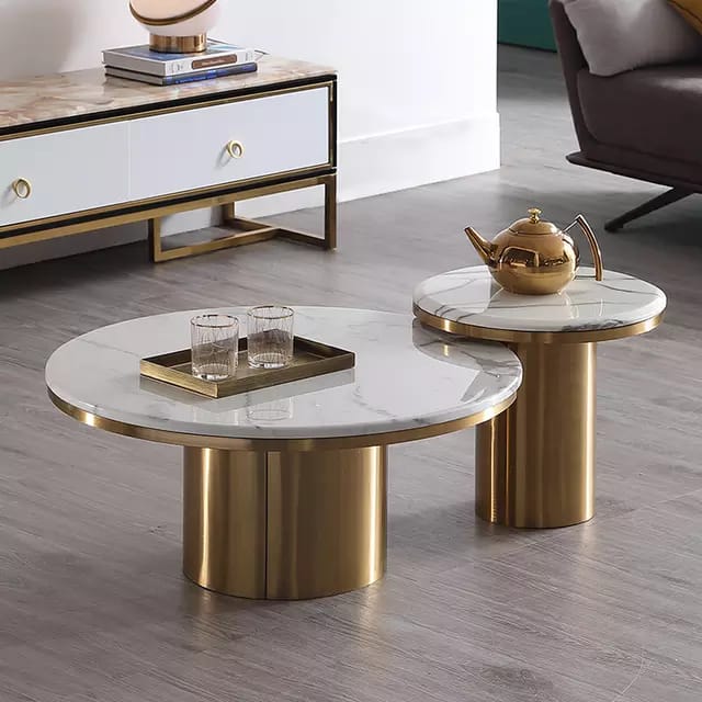 Nordic Round Coffee Table Set With Paint Finish | MST-0108