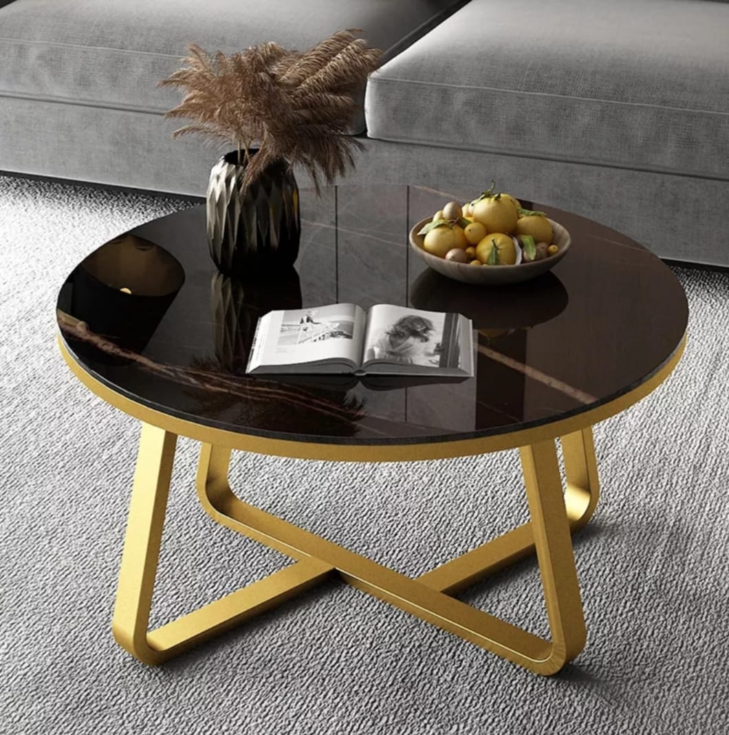Round Coffee Table End Table For Living Room Chrome Finish | MST-