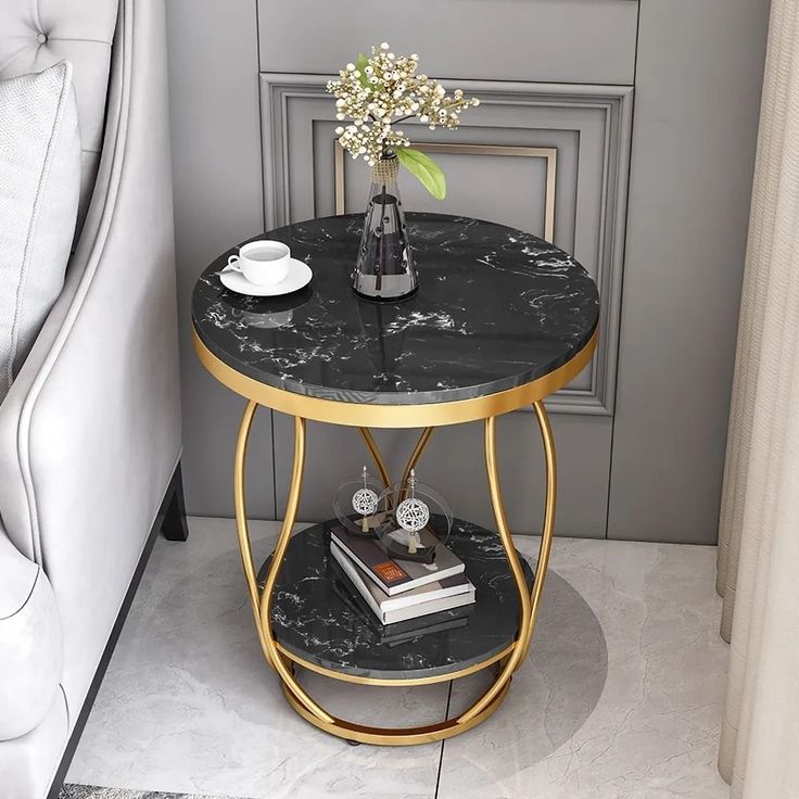 Stainless Steel Modren Round Side Table with Chrome Finish | SST-5004