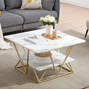 Modern 2.Tier Center Metal Table Paint Finish