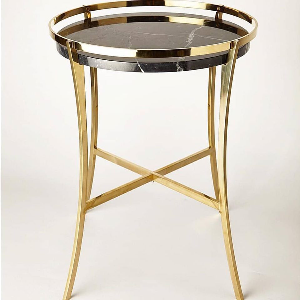 Round Patio End Side Table With Chrome Finish  | MTC-